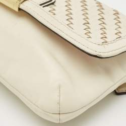 Coach White Woven Leather Kristin Clutch Bag