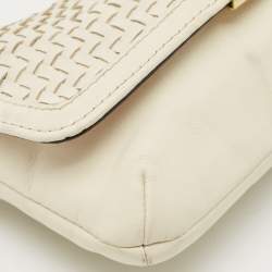 Coach White Woven Leather Kristin Clutch Bag