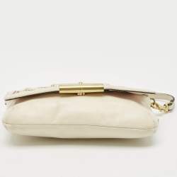 Coach White Woven Leather Kristin Clutch Bag