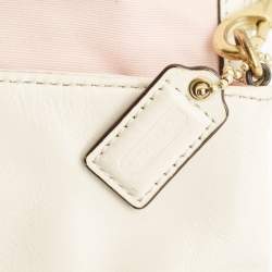 Coach White Woven Leather Kristin Clutch Bag