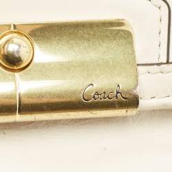 Coach White Woven Leather Kristin Clutch Bag