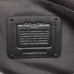 Coach Black Leather Logo Embossed Jes Flap Messenger Bag