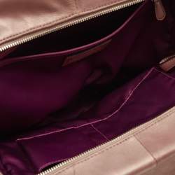 Coach Metallic Beige Leather E/W Madison Madeline Satchel