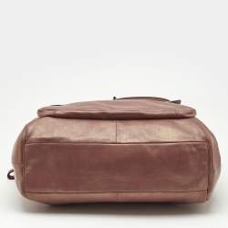 Coach Metallic Beige Leather E/W Madison Madeline Satchel