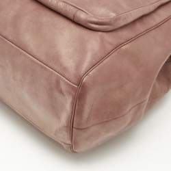 Coach Metallic Beige Leather E/W Madison Madeline Satchel