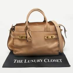 Coach Tan Leather and Suede Double Swagger Tote