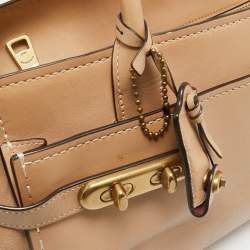 Coach Tan Leather and Suede Double Swagger Tote