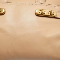 Coach Tan Leather and Suede Double Swagger Tote