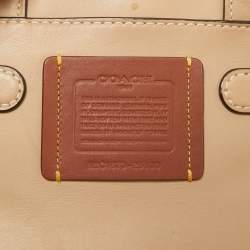 Coach Tan Leather and Suede Double Swagger Tote