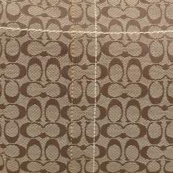 Pre Owned Coach Beige/White Signature Canvas and Leather Shoulder Bag