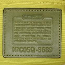 Coach Beige/Green Signature Patchwork Canvas and Python Buckle Shoulder Bag  
