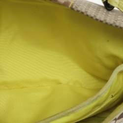 Coach Beige/Green Signature Patchwork Canvas and Python Buckle Shoulder Bag  