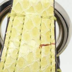 Coach Beige/Green Signature Patchwork Canvas and Python Buckle Shoulder Bag  