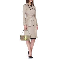 Coach Beige/Green Signature Patchwork Canvas and Python Buckle Shoulder Bag  