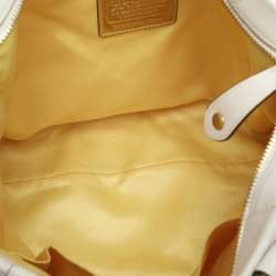 Pre Owned Coach White Leather Julianne Tote