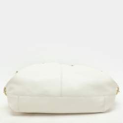 Pre Owned Coach White Leather Julianne Tote