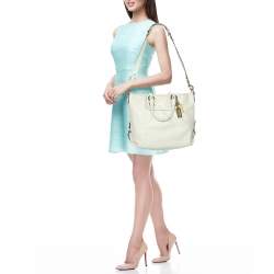 Pre Owned Coach White Leather Julianne Tote