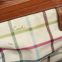 Coach Black/Brown Denim and Leather Frame Shoulder Bag