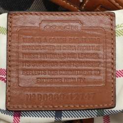 Coach Black/Brown Denim and Leather Frame Shoulder Bag