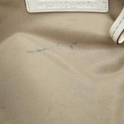 Coach Beige/White Signature Canvas and Leather Hampton Satchel