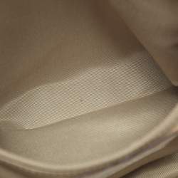 Coach Beige/White Signature Canvas and Leather Hampton Satchel