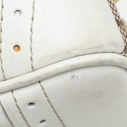 Coach Beige/White Signature Canvas and Leather Hampton Satchel