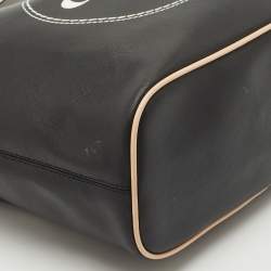 Coach Black/Tan Coated Canvas Small Metro Horse Carriage Shopper Tote