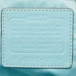Coach Beige/Silver Signature Canvas and Leather Zoe Hobo