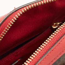 Coach Brown/Red Signature Coated Canvas and Leather Rowan Boston Satchel