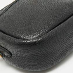 Pre Owned Coach Black Pebble Leather Camera Crossbody Bag