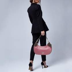 Pre Owned Coach Pink/Burgundy Leather Mara Hobo
