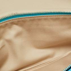 Pre Owned Coach Two Tone Blue Leather Legacy Penny Oversized Clutch