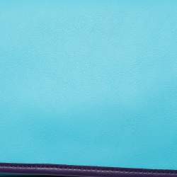 Pre Owned Coach Two Tone Blue Leather Legacy Penny Oversized Clutch