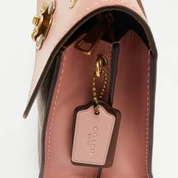 Pre Owned Coach Pink/Beige Signature Coated Canvas and Leather Parker Shoulder Bag