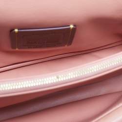 Pre Owned Coach Brown Pink Leather Pillow Tabby Shoulder Bag 26 
