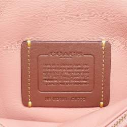 Pre Owned Coach Brown Pink Leather Pillow Tabby Shoulder Bag 26 