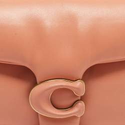 Pre Owned Coach Brown Pink Leather Pillow Tabby Shoulder Bag 26 