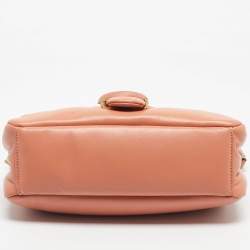 Pre Owned Coach Brown Pink Leather Pillow Tabby Shoulder Bag 26 