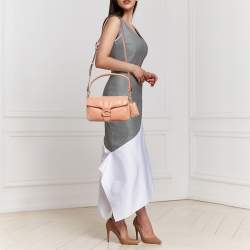 Pre Owned Coach Brown Pink Leather Pillow Tabby Shoulder Bag 26 