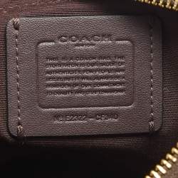 Pre Owned Coach Black/Brown Signature Coated Canvas and Leather Mini Rowan Messenger Bag