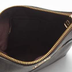 Pre Owned Coach Black/Brown Signature Coated Canvas and Leather Mini Rowan Messenger Bag