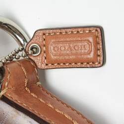 Pre Owned Coach Lavender Logo Jacquard Canvas Soho Swing Crossbody Bag