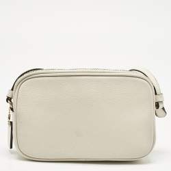 Pre Owned Coach White Leather Bird Patched Jamie Camera Crossbody Bag