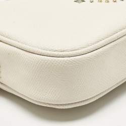 Pre Owned Coach White Leather Bird Patched Jamie Camera Crossbody Bag