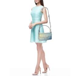 Pre Owned Coach Aqua Ombre Leather Tabby Pillow 26 Shoulder Bag