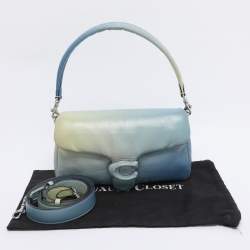 Pre Owned Coach Aqua Ombre Leather Tabby Pillow 26 Shoulder Bag