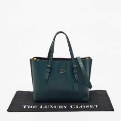 Pre Owned Coach Dark Green Leather Mollie 25 Tote