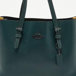 Pre Owned Coach Dark Green Leather Mollie 25 Tote