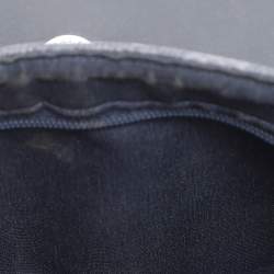 Pre Owned Coach Navy Blue Signature Coated Canvas and Leather Reversible Flap Crossbody Bag