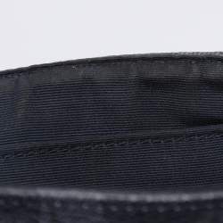 Pre Owned Coach Navy Blue Signature Coated Canvas and Leather Reversible Flap Crossbody Bag